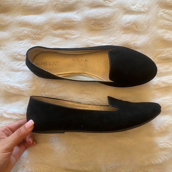 Abound Black Suede Loafer Slides Flats - Picture 1 of 8